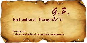 Galambosi Pongrác névjegykártya